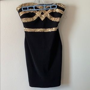 Black & gold holiday dress